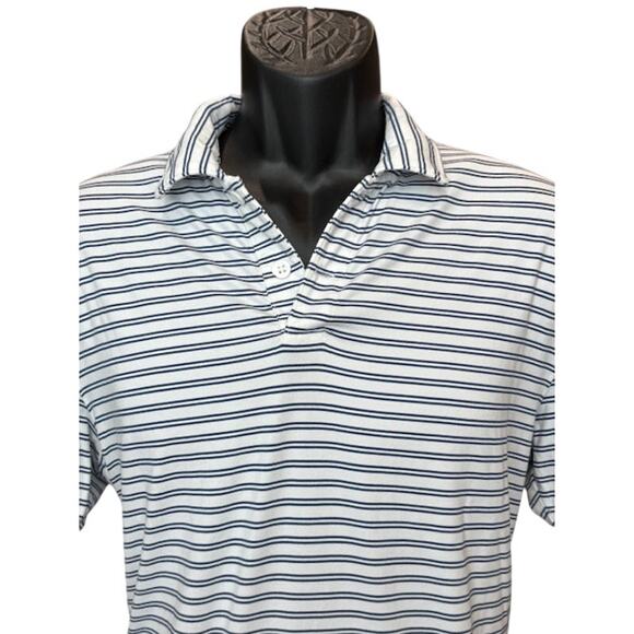 Abercrombie & Fitch Soft Air Knit Polo in Blue & White Stripes - Size Medium - Picture 3 of 6